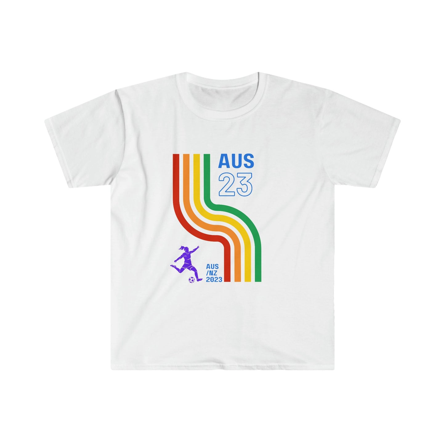 Australian Women's World Cup LGBTQI+ Supporter T-Shirt, Retro Front Print, Matilda's Soccer, Pride Women's football, Women's FIFA