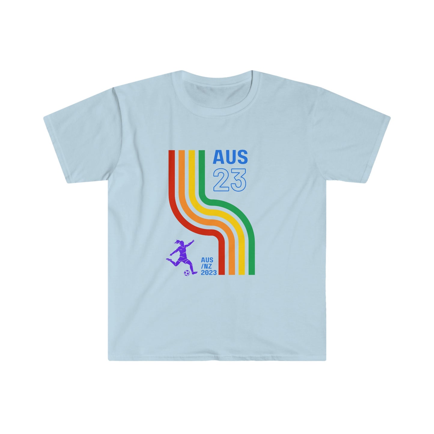 Australian Women's World Cup LGBTQI+ Supporter T-Shirt, Retro Front Print, Matilda's Soccer, Pride Women's football, Women's FIFA