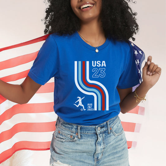 US Women's World Cup Supporter T-shirt in Blue, American Women World Cup Soccer, World Cup shirt, #webelieve, Retro Soccer, FIFA, uswnt