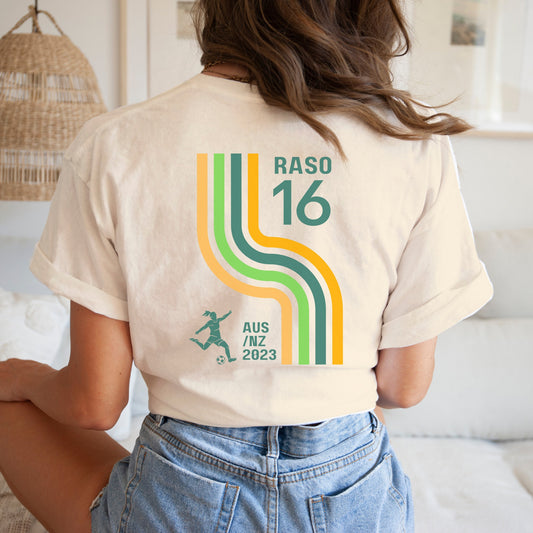 Hayley Raso T-Shirt, Women's World Cup, Retro Front and Back Print, Australia Soccer, Women's football, Matilda's T-Shirt, Women's Soccer