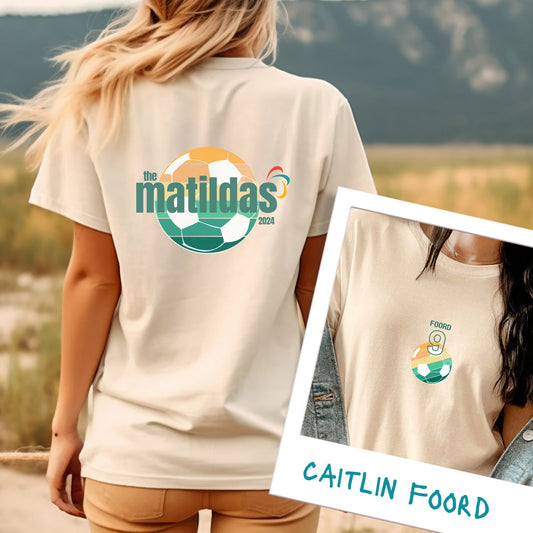 The Matildas Caitlin Foord T-Shirt 2024, Australian Womens football 2024 tshirt Matildas Retro T-Shirt Caitlin Foord Gift